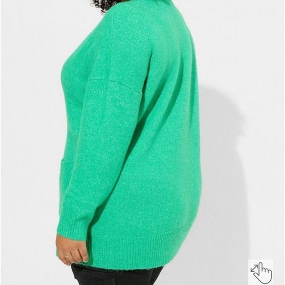NWOT Torrid size 0 Vegan Cashmere Long Cardigan Green - Picture 3 of 9
